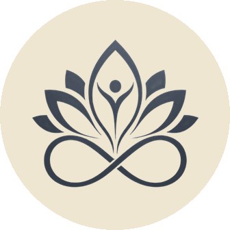 Zeichen für HNC Care: eine Lotusblüte mit einem Menschen darin, über einer liegenden Acht