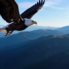 Ein Adler im Flug über den Bergen
